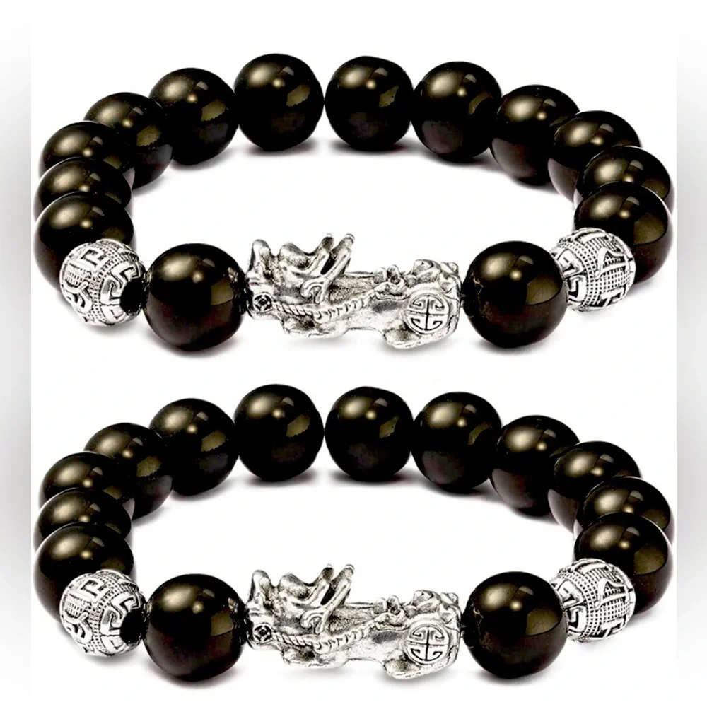 Feng Shui Black Obsidian Wealth Beads - Style A - Picture 1 of 5